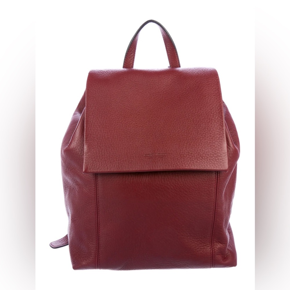 Oxblood leather Giorgio Armani Backpack with brushed silver-tone hardware